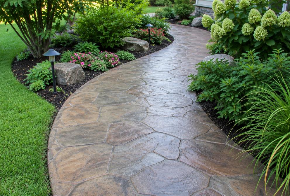 Sample placeholder for a stamped stone-pattern walkway