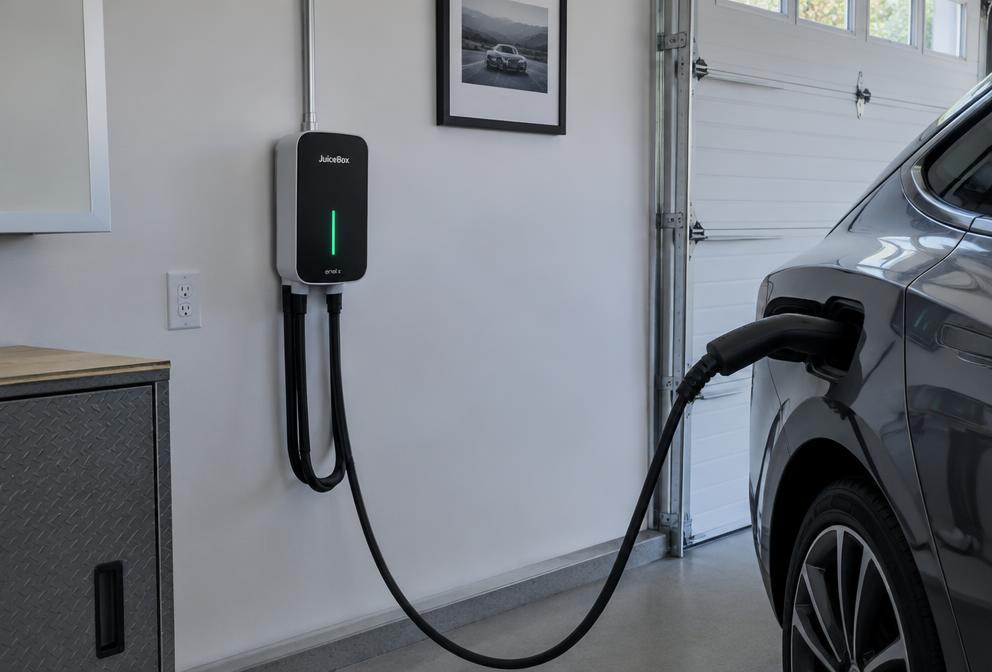 Sample placeholder for a wall-mounted EV charger in a garage